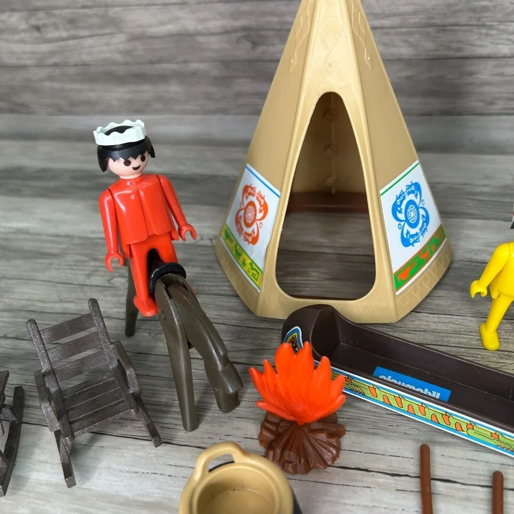Playmobil Native American Teepee Figures Horses Canoe Accessories Vintage Geobra